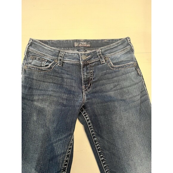 Silver Suki Surplus Jeans Womens 30 Blue Stretch Bootcut Lo Rise Western - Picture 2 of 6